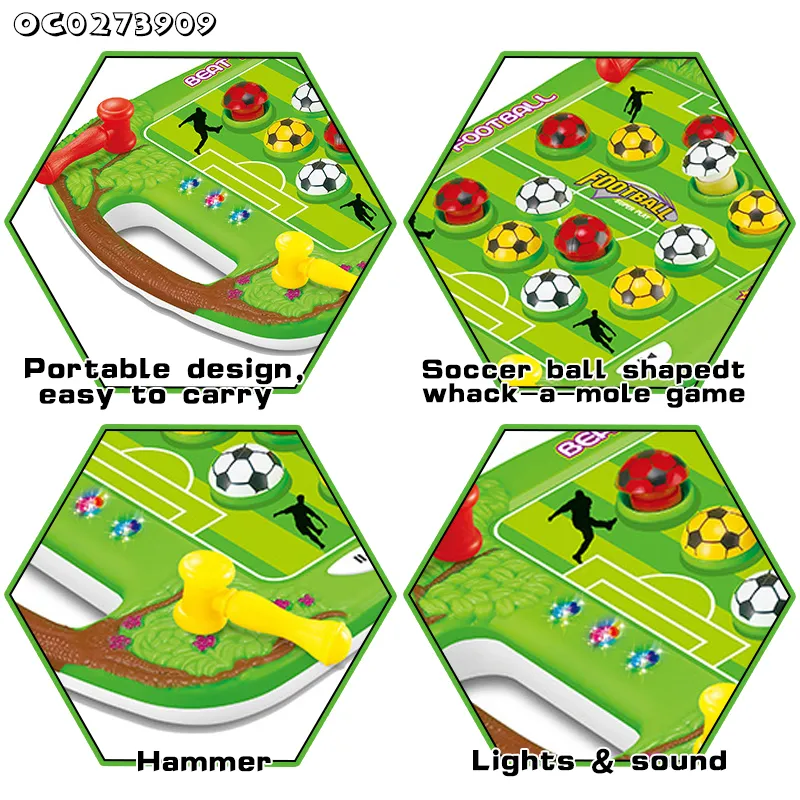 Wholesale Children Montessori Interactive Fun Plastic Whack a Mole Board Game Electronic Hammer Toy for Kids