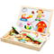 2in1 Drawing Black Board Wooden Toys Montessori Magnetic Jigsaw Puzzle Children's Intelligence Early Education Toy