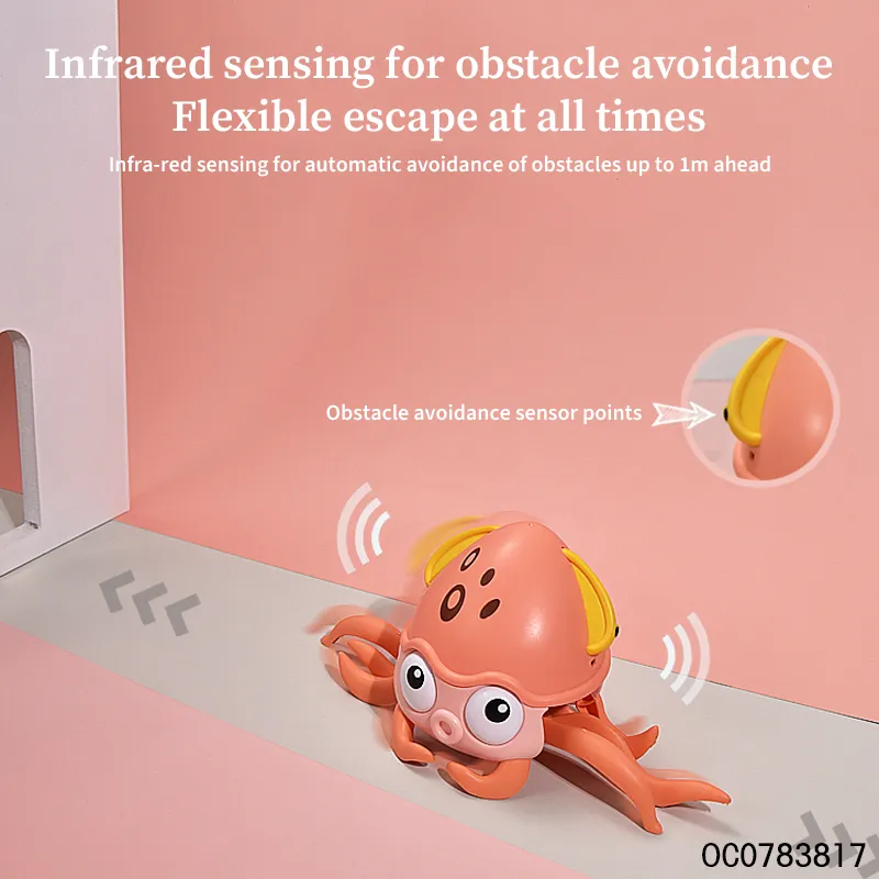Wholesale Plastic Children Electric Musical Cute Sensing Crawling Crab Animal Baby Toys