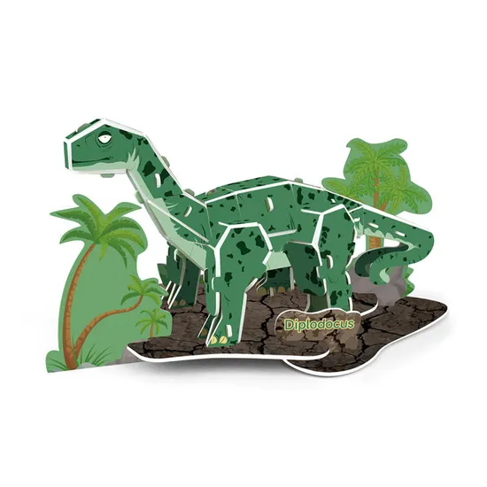3D Cardboard Printing Service Three Dimensional Children Puzzle Assembly Brachiosaurus Toy Dinosaur World Jigsaw Puzzles Toy for Kid