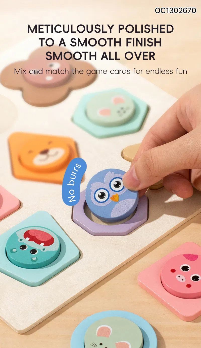 Baby Toys 3D Puzzle Cartoon Animals Vehicle Cognitive Improvement Learning Game Jigsaw Puzzle Wooden Match Toys for Kid Children