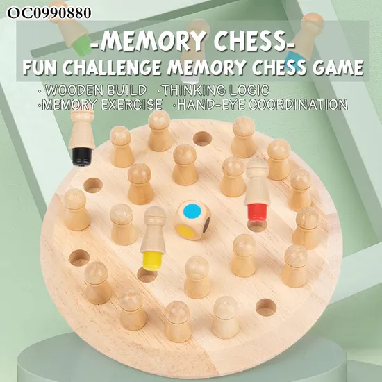 High Quality Interactive Children Educational Custom Montessori Color Wooden Chess Board Game Toy for Kids