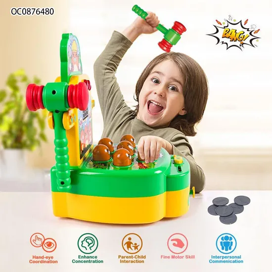 Wholesale Plastic Interactive Toys Electronic Family Classic Board Whack a Mole Game