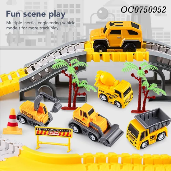 Hot Selling 305PCS Engineering B/O Electric DIY Slot Race Car Track Set Toy