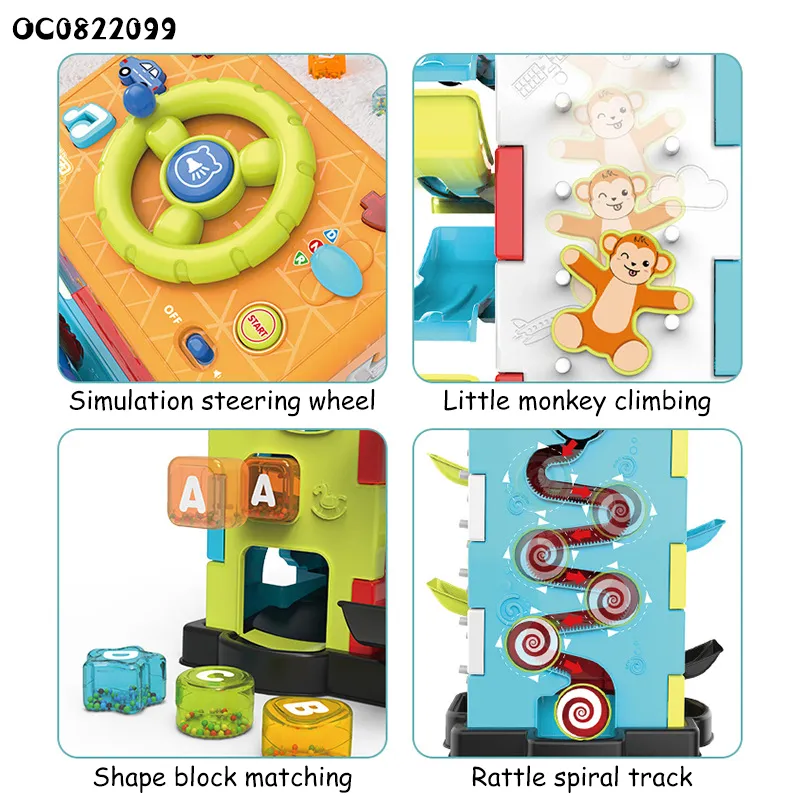 Montessori Electronic Plastic Educational Car Game Steering Wheel Toy for Children