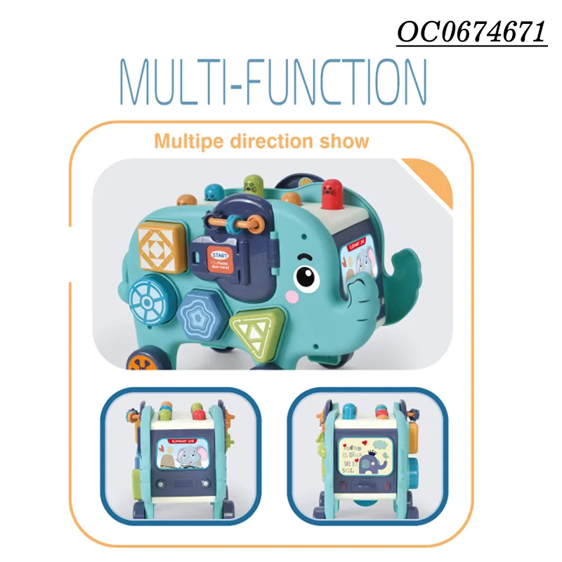 Wholesale Kid Interactive Educational Cartoon Elephant Whack a Mole Game Custom Board Montessori Baby Toys
