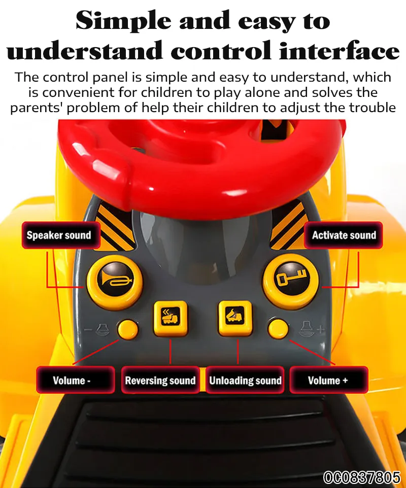 Wholesale Children Mini Small Excavator Sliding Ride on Kids Toys Balance Car
