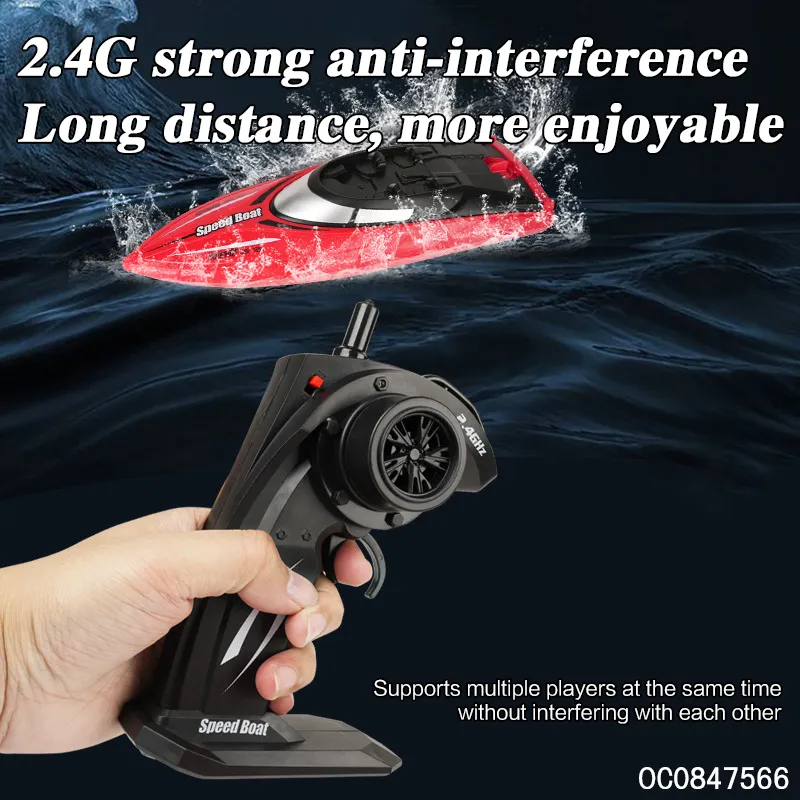 Wholesale Electric Plastic Model Boatlight up High Speed Ship Fast RC Racing Radio Control Boat