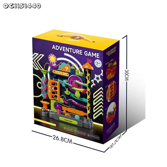 Adventure 360 Automatic Rolling Toy Sliding Ball Car Tower Toy Shooting Rotating Track Toy for Kids Hand Eye Coordination