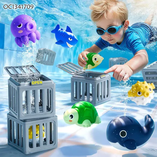 Wholesale Water Spray Floating Rubber 3D Sea Animal Baby Bathing Shower Toy