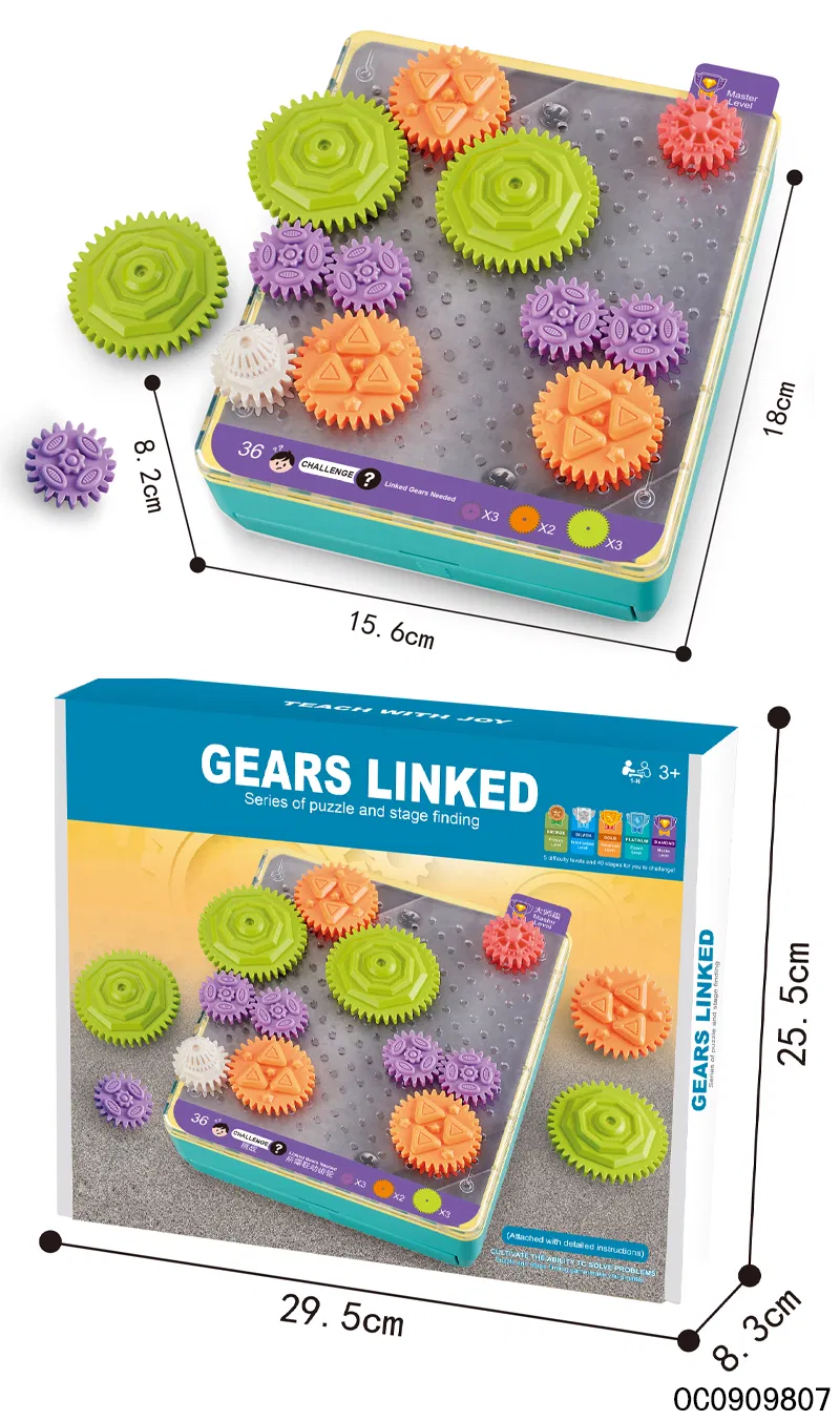 Board Game Educational Toy Interactive Kids Plastic Mechanical Building Blocks Gears Toy Set