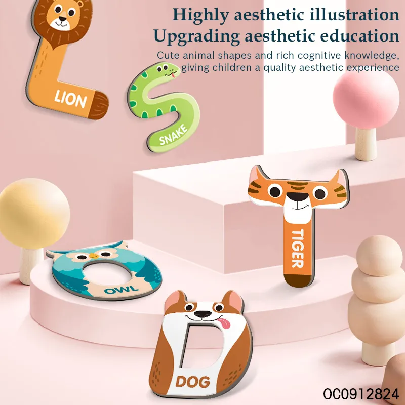 Abcd Cognitive Magnetic Toys Alphabet Animal Puzzle Board Games for Kids Educational