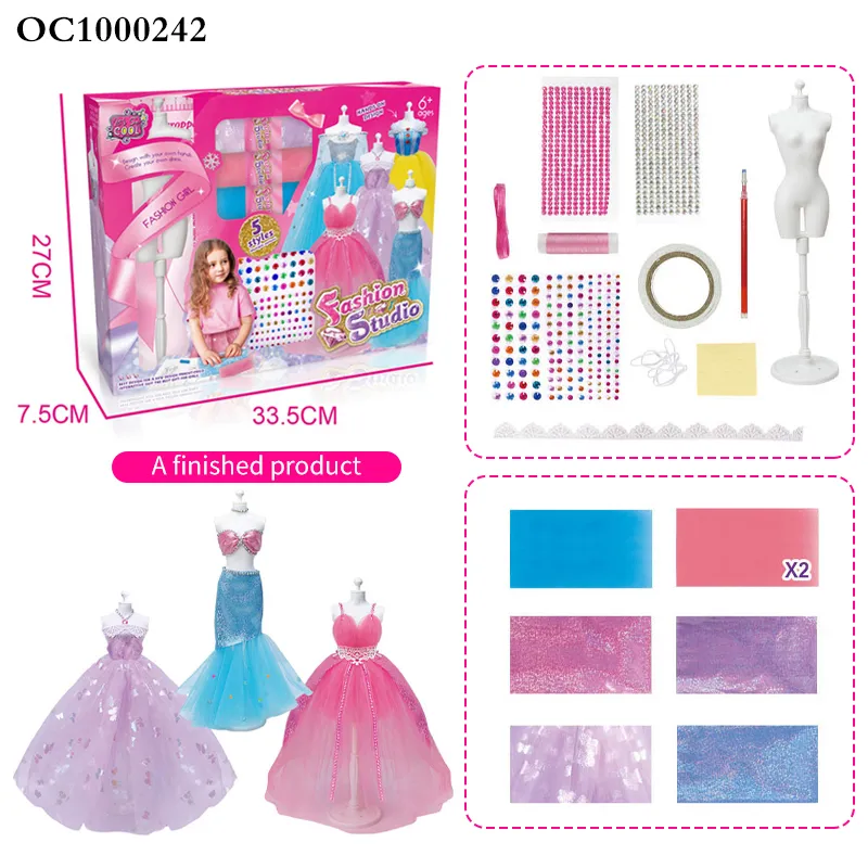 Custom Dress up Doll Set Wholesale Designer Clothing Game Toys with Crafts Accessories DIY for Kids