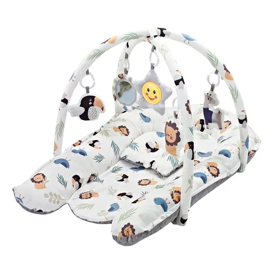 Non-Toxic Eco Friendly Baby Gym Soft Play Mat Foldable Musical for Floor Activity Play Mat with Hanging Rattles