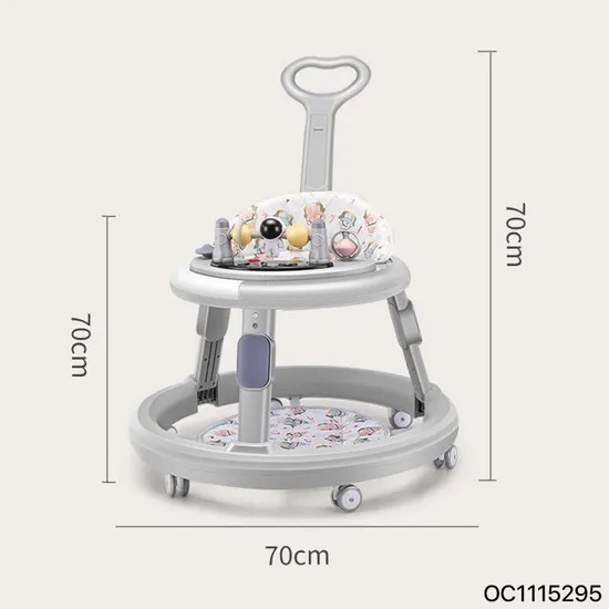 Height Adjustable Round Latest Design Small Size Safety Lovely Baby Chairs Baby Walker with Wheels for Infant Learning Walk