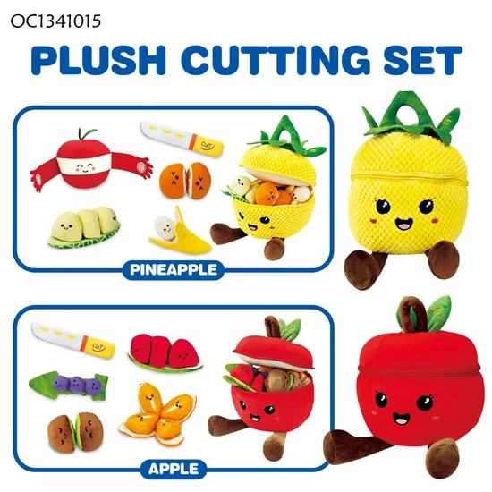Newborn Babies Montessori Cutting Fruit Vegetable Cognitive Classification Toy Games Set Fruit Custom Logo Plush Toy with Sound