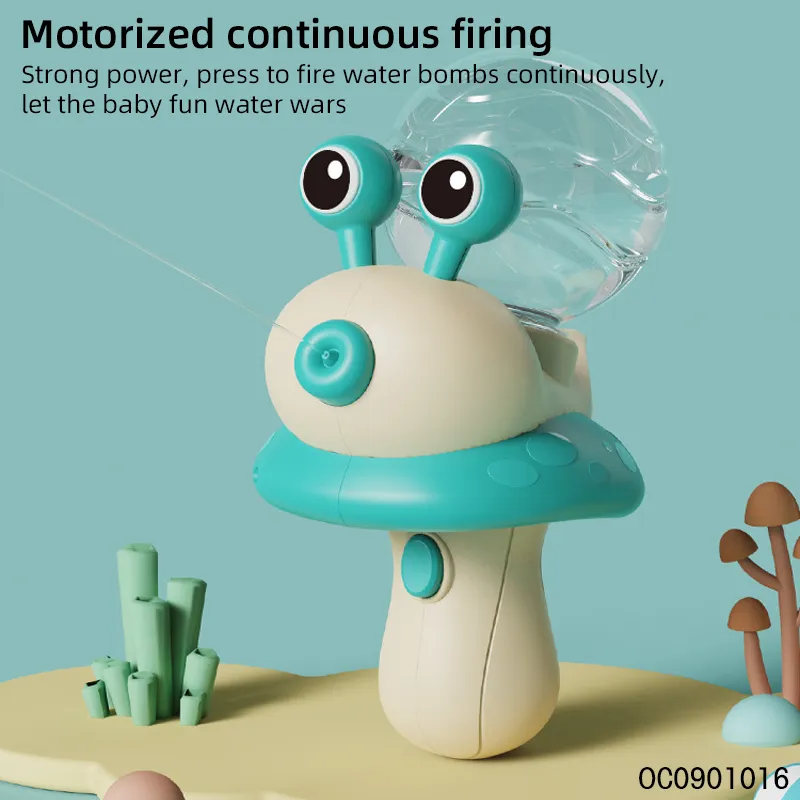 Cartoon Snail Animal Shape Plastic Wholesale Electric Automatic Spray Long Range Water Guns Toys for Kids
