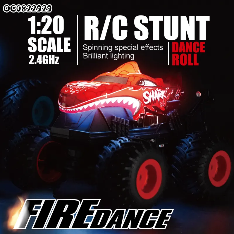 Wholesale Drift Remote Control Shark Stunt Toy 360 Rotation Car with Light Music