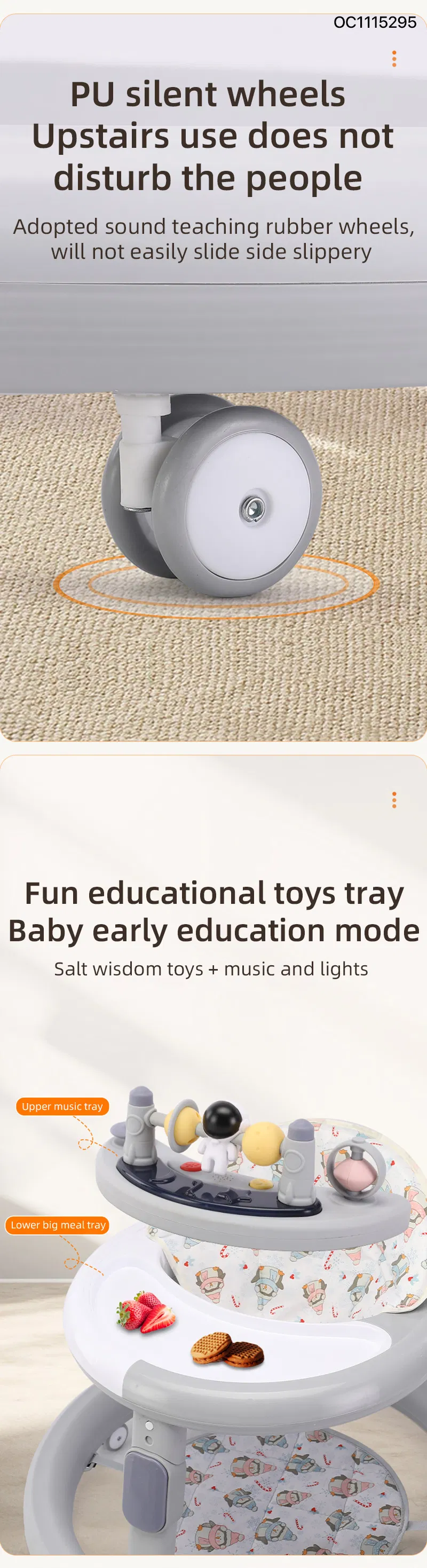 Height Adjustable Round Latest Design Small Size Safety Lovely Baby Chairs Baby Walker with Wheels for Infant Learning Walk