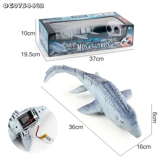 Easy Self Assembly Model Waterproof Remote Control Dinosaur Gray Customized Swimming Pool Plastic Toy Sea Animals for Kids Boys