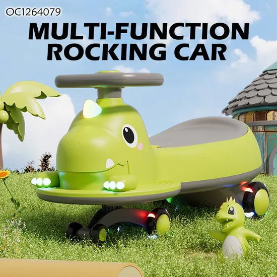 Good Quality Dinosaur Design 360 Degree Rotating Plastic Electric Baby Swing Car Ride on with Music and Flashing Light Wheels