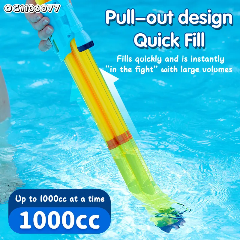 Wholesale Big Hand Plastic Hand Pump Fun Newtoys Long Range High Pressure Water Gun with 4 Tubes