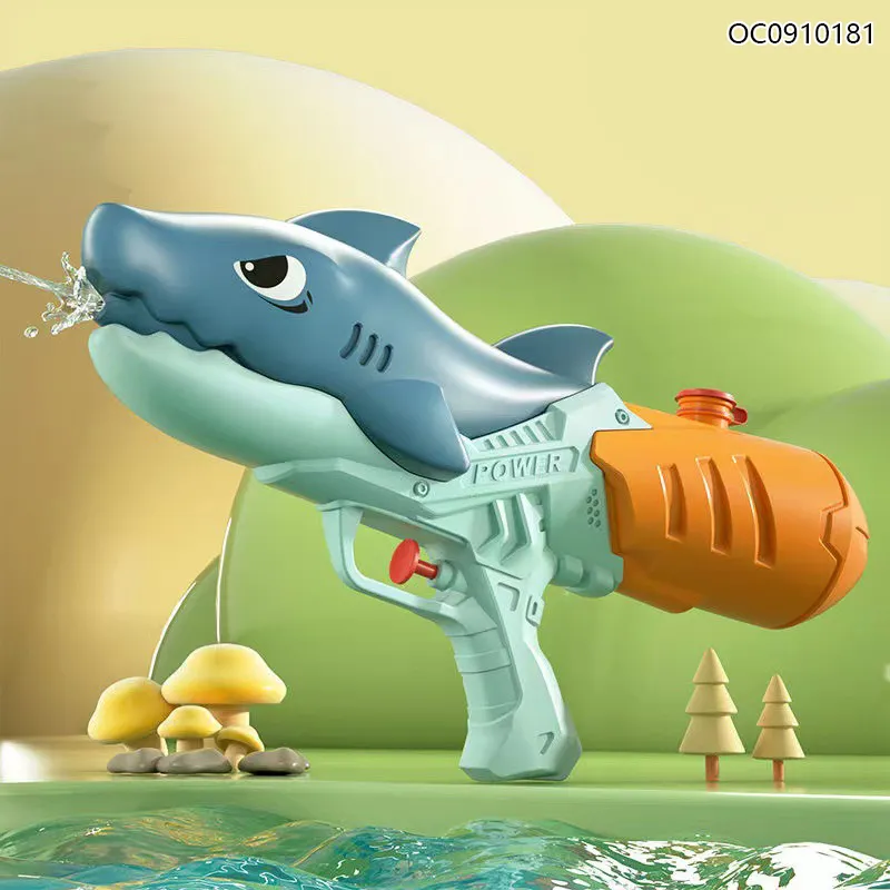 New Arrival Plastic Shark Shape Small Cheap Water Outdoor Shooting Gun Water Gun Toy Set for Boys