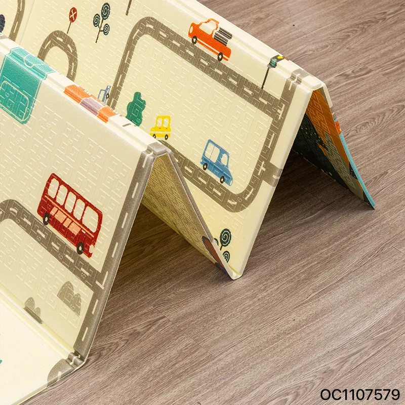 Hot Selling Non Toxic Folding Kids Portable Cartoon Printed Mat Thick Foam Crawling Baby Foldable Safety Wholesale Play Mat for Indoor Outdoor