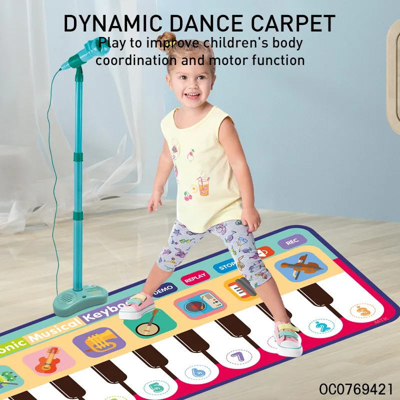 Hot Selling Children Microphone Play Piano Gym Music Mat Kids Electronic Activity Sensory Mat