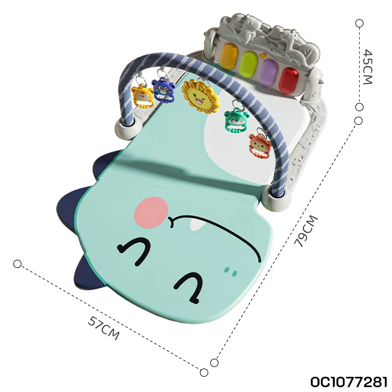 Portable Baby Activity Gym Play Mat with Hanging Toys for Baby 6-12 Months with Light up Musical Keyboard Fidget