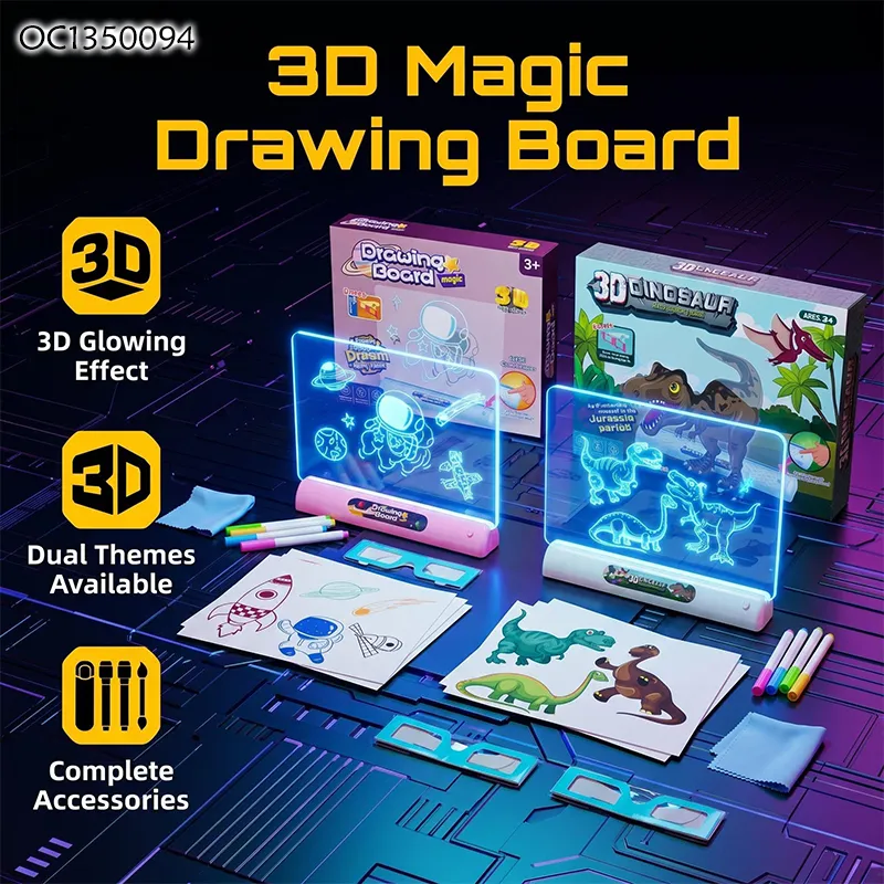 Painting LED Transparent Glowing Drawing Board Accessories Educational Learning Toy for Kid Rechargeable Early Education Writing