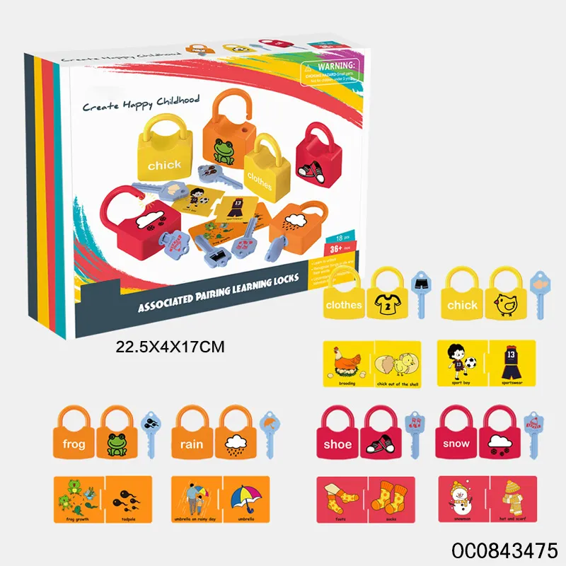 Key and Lock Education Felt Toy Early Childhood Education Toys Montessori Letter Matching Games