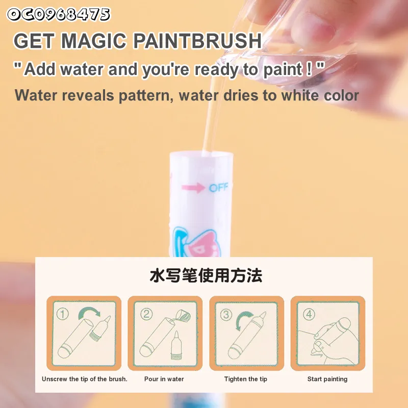 Early Childhood Educational Toys Reusable Montessori Magic Water Painting Busy Book Animals Baby with DIY Kids Sticker Toy