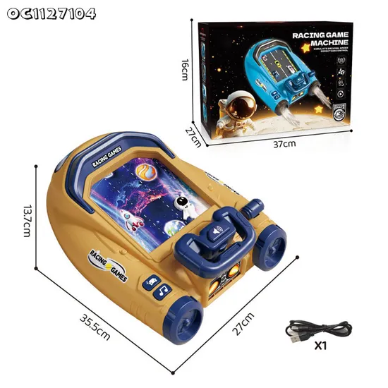 Interactive Simulation Gaming Table Cute Electronic Racing Adventure Car Steering Wheel Toy for Kid Toddler Musical Driving Game