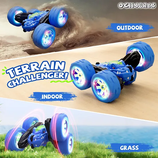 4WD 360 Flip Light up Stunt Rolling Remote Control Cars RC Stunt Toy Cars for Children