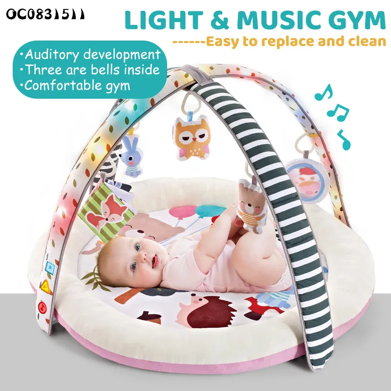 Hot Selling Baby Musical Hanging Rattle Toys New Born Soft Safe Cotton Baby Blanket with Cloth Book