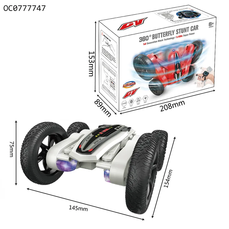 Low Price Kids Remote 4WD Watch Control RC Stunt Car 360 Rotating Toys Car