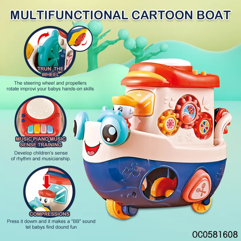 Baby Toys 0-3 Months Electric Toy Plastic Building Blocks Boat for Sale