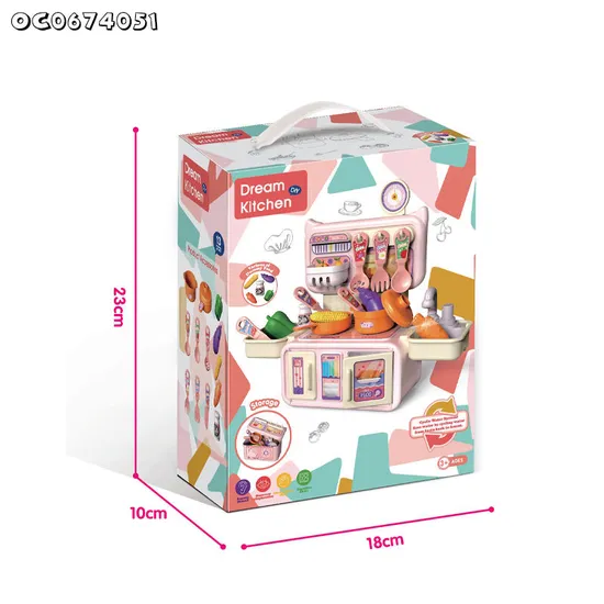 Custom Small Kitchen Appliances Sink Cooking Unboxing Simulation Food Vegetable Toys with Running Water for Kids Cheap