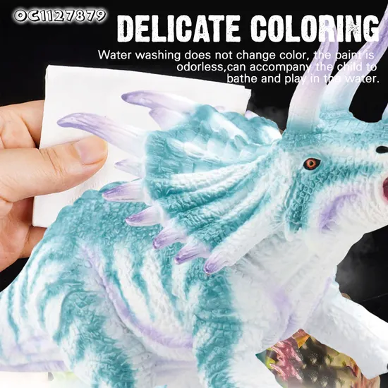 Styracosaurus Cognitive Educational Toys 3D Animal Collectable Simulation Realistic 4 Inch PVC Solid Dinosaur for Kids Boys