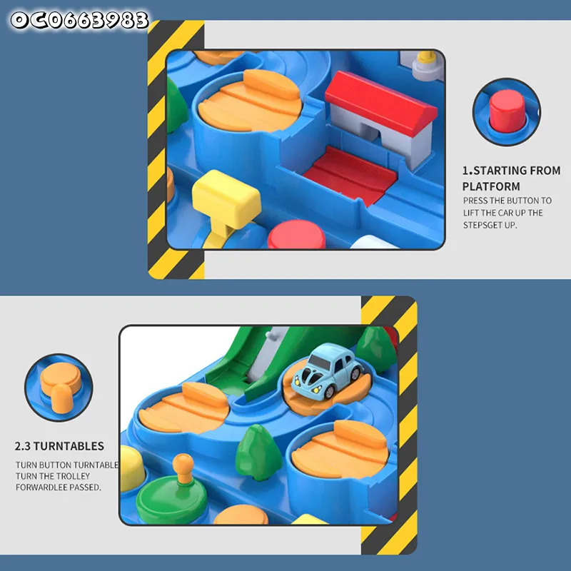 Hand Eye Coordination Toys Handheld Slot Car Race Tracks Sets for Boys Car Adventure Game Desktop Toys Anti Stress for 3 Age Kid