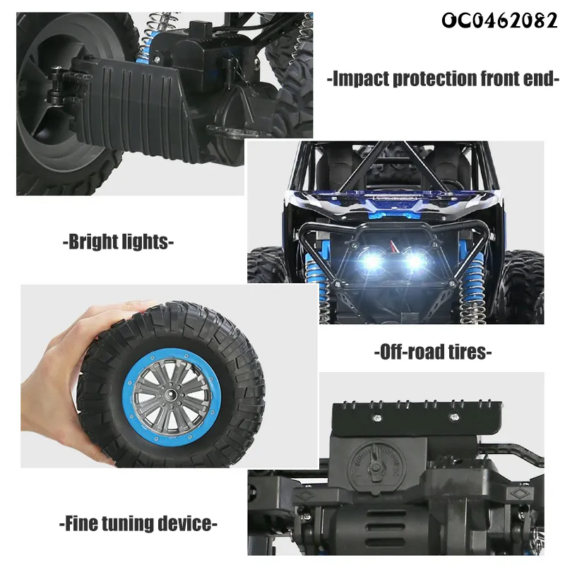 Metal off-Road 1: 8 Electric Remote Model Control RC Drift Toy 6 Wheels