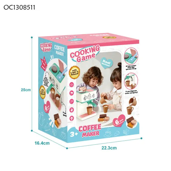 Wholesale Dessert Store Pretend Coffee Machine Plastic Pretend Food Role Play Kitchen Tool Toys for Kids