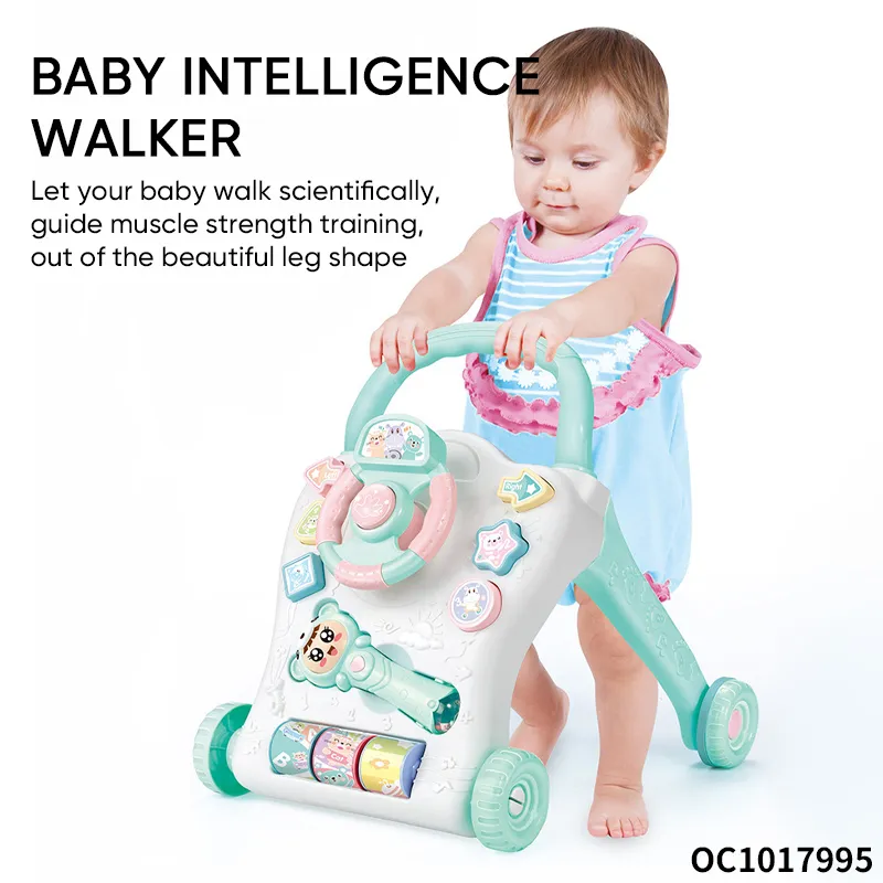 Wholesale Infant Cheap Price Plastic Musical Wheel Toy Learning Assistant Educational Baby Walker Manufacturer