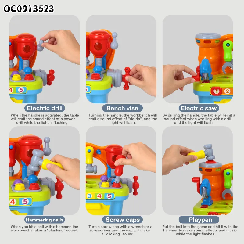 Pretend Play Toys Plastic Kids Educational Tool Box Toy Set for Children Boys Tools Table