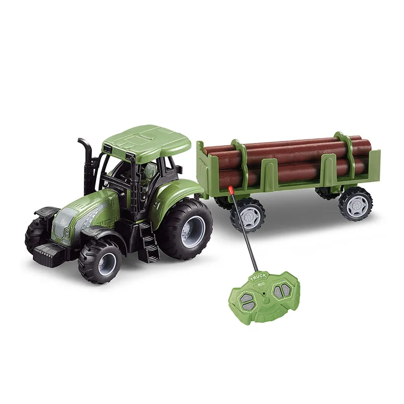 Wholesale Transportation Wood and Construction Remote Control Electronics RC Farm Car Toy Tractor for Children Kids