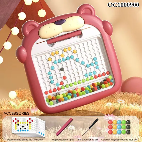 Wholesale Educational Montessori Creative Puzzle Card Montessori Colorful Magnetic Drawing Pad Doodle Board Educational Toy for Kids