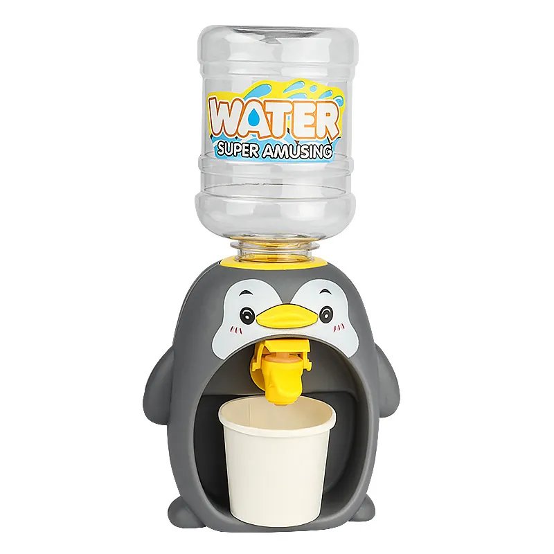 Wholesale Cartoon Penguin Design Mini Water Dispenser Children's Mini Plastic Kitchen Toy for Kids