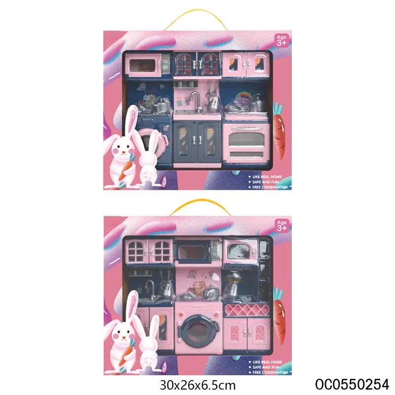 Wholesale Mini Children's Plastic Doll House Small Kitchen Cabinet Toys