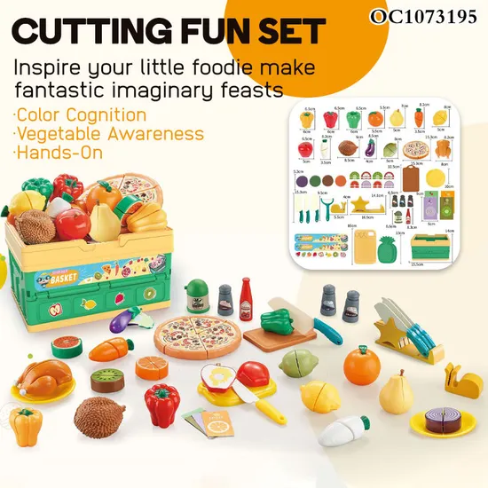 Wholesale Little Food Cutting Plastic Children House Play Kids Cook Set Educational Coqnitive Role Play Toys for Children